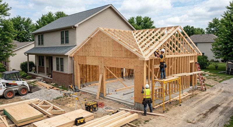 Attached Garage Construction in Katy, TX