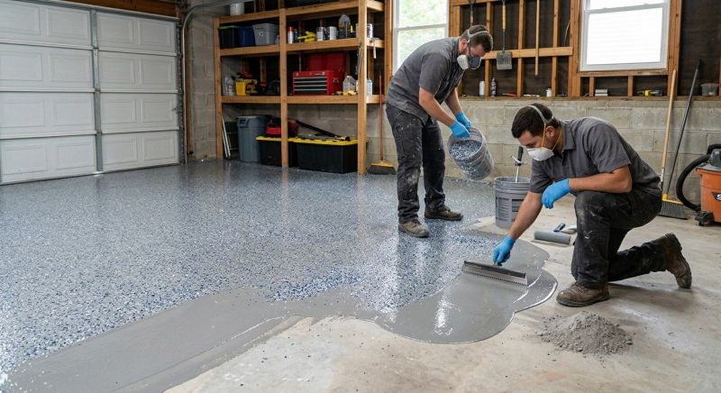 Garage Floor Epoxy Installation in Loudoun County, VA