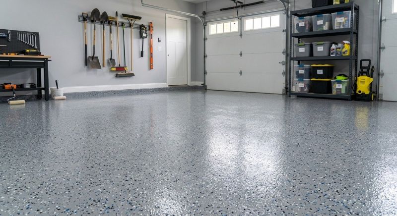 Speckled Garage Floor Painting in Columbia, SC