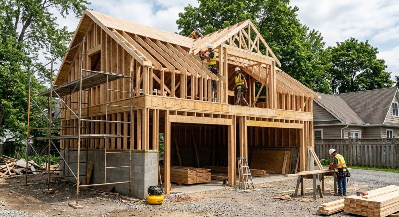 Two Story Garage Construction in Summerville, SC